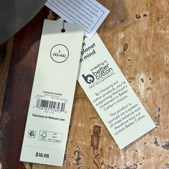 NWT No Boundaries UNISEX‎ Army Green Lightweight Hoodie Size Large - Picture 7 of 7